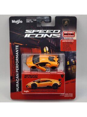 Maisto Speed Icons Lamborghini Huracan Performante DieCast Orange 1:64 Scale